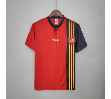 Spain 1996 Home Red Soccer Jersey